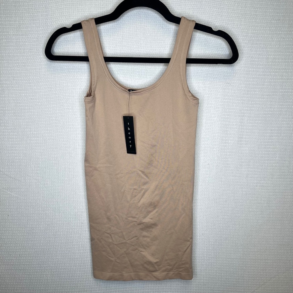 Theory Len Nude Pipeline Scoop Neck Tank Top Seamless Camisole 8105555R P/S NEW